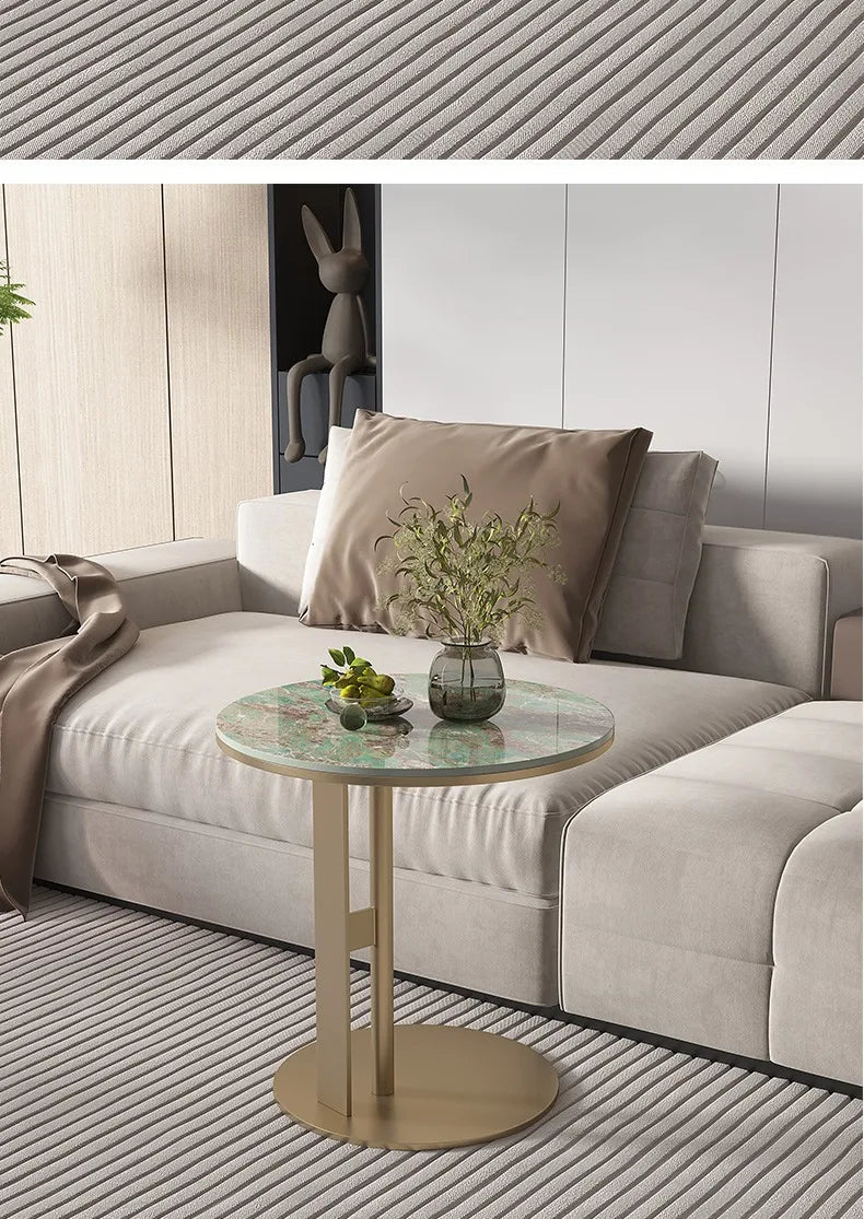 โต๊ะกาแฟทรงกลมสไตล์โรงแรมหรูหราไม่เหมือนใครโต๊ะรับประทานอาหารทันสมัยศูนย์ชาโซฟามุมด้านข้างของศาลา perabot rumah - ALINDA DECOR