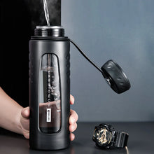 1000ML Heat-Resistant Glass Water Cup Black