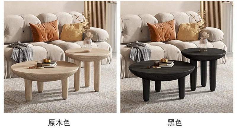 โมเดิร์นตารางไม้กาแฟสำหรับห้องนั่งเล่นเฟอร์นิเจอร์ในครัวเรือน Designer ด้านข้างโซฟาตารางระเบียงพักผ่อนรอบกาแฟตาราง - ALINDA DECOR