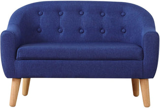 Alinda โซฟาเด็ก โซฟาบุนวมผ้าลินิน 2 ที่นั่ง (30 นิ้ว) (สีชมพู) - ALINDA DECOR