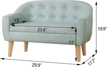 Alinda โซฟาเด็ก/เก้าอี้หุ้มผ้าลินิน 2 ที่นั่ง (30