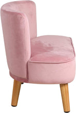 Alinda โซฟาเด็ก 2 ที่นั่งผ้ากำมะหยี่,เก้าอี้โซฟาเด็ก (สีชมพู) - ALINDA DECOR