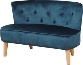 Alinda โซฟาเด็ก 2 ที่นั่งผ้ากำมะหยี่,เก้าอี้โซฟาเด็ก (สีชมพู) - ALINDA DECOR