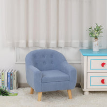 Alinda เก้าอี้โซฟาเด็กขาไม้สำหรับเด็กของขวัญ (สีน้ำเงิน) - ALINDA DECOR