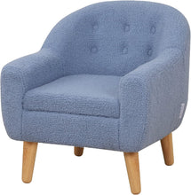 Alinda เก้าอี้โซฟาเด็กขาไม้สำหรับเด็กของขวัญ (สีน้ำเงิน) - ALINDA DECOR