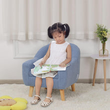 Alinda เก้าอี้โซฟาเด็กขาไม้สำหรับเด็กของขวัญ (สีน้ำเงิน) - ALINDA DECOR