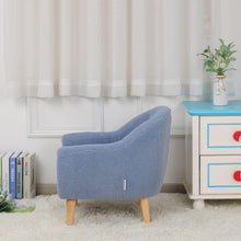 Alinda เก้าอี้โซฟาเด็กขาไม้สำหรับเด็กของขวัญ (สีน้ำเงิน) - ALINDA DECOR