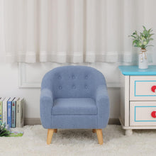 Alinda เก้าอี้โซฟาเด็กขาไม้สำหรับเด็กของขวัญ (สีน้ำเงิน) - ALINDA DECOR