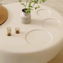 Alinda Coffee Table with Wood Drum Base - ALINDA DECOR