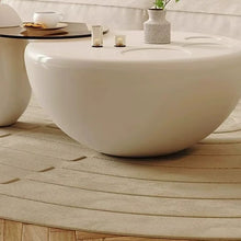 Alinda Coffee Table with Wood Drum Base - ALINDA DECOR