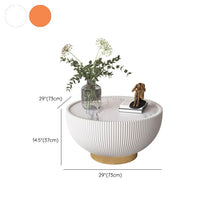 Alinda Elegant White Stone Coffee Table - ALINDA DECOR