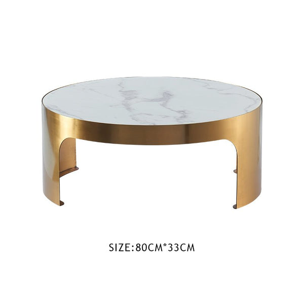 Alinda European style exquisite atmosphere marble round nesting coffee table - ALINDA DECOR