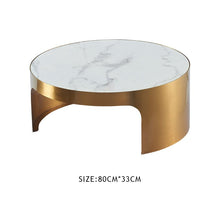Alinda European style exquisite atmosphere marble round nesting coffee table - ALINDA DECOR
