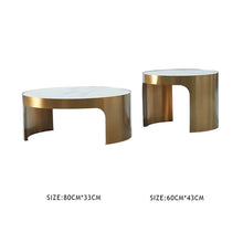 Alinda European style exquisite atmosphere marble round nesting coffee table - ALINDA DECOR
