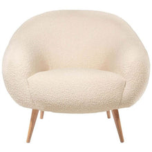 Alinda Faux Wool Wood Leg Chair - ALINDA DECOR