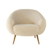 Alinda Faux Wool Wood Leg Chair - ALINDA DECOR