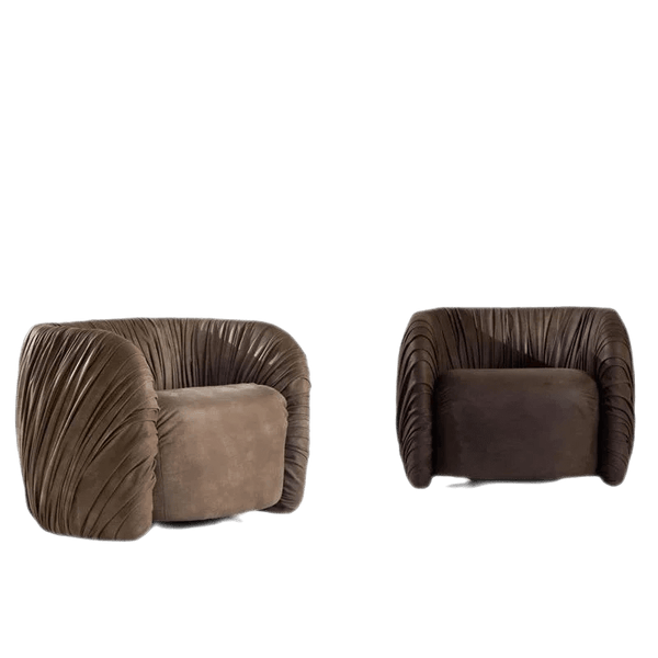 Alinda Italian Leather Swivel Armchair - ALINDA DECOR
