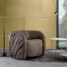 Alinda Italian Leather Swivel Armchair - ALINDA DECOR