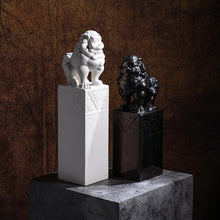 Alinda Luxury Chinese Style Ceramic Decor - Black and White Lion Figurines - ALINDA DECOR