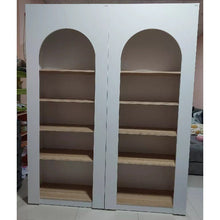 Alinda Mira Modern Display Shelf Curved Door Display (White) - ALINDA DECOR