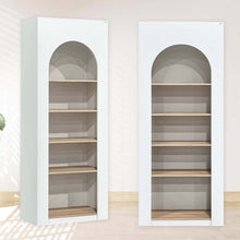 Alinda Mira Modern Display Shelf Curved Door Display (White) - ALINDA DECOR