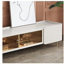 Alinda Nordic style round stone plate coffee table - ALINDA DECOR