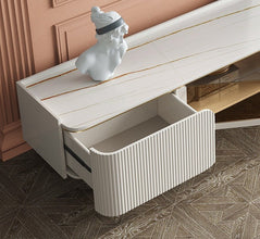 Alinda Nordic style round stone plate coffee table - ALINDA DECOR