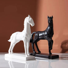 Alinda Nordic style white black horse sculpture ornament - ALINDA DECOR