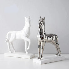 Alinda Nordic style white black horse sculpture ornament - ALINDA DECOR