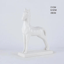 Alinda Nordic style white black horse sculpture ornament - ALINDA DECOR