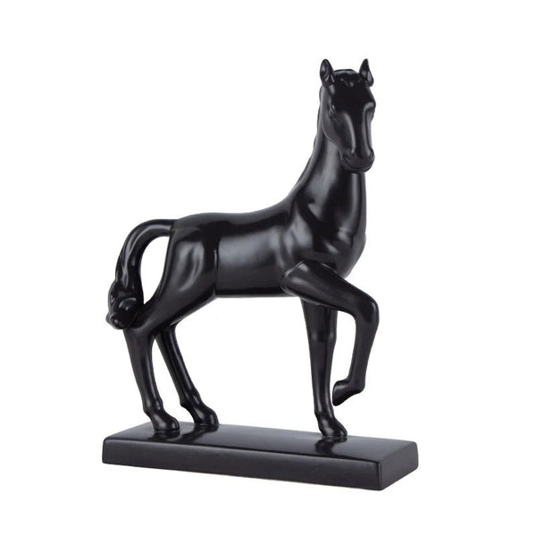 Alinda Nordic style white black horse sculpture ornament - ALINDA DECOR