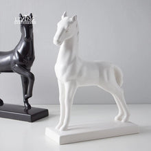 Alinda Nordic style white black horse sculpture ornament - ALINDA DECOR