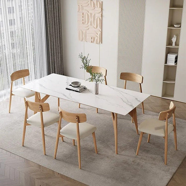 Alinda Solid wood rock plate dining table 98192 - ALINDA DECOR