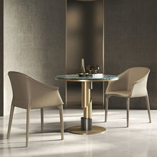 Elegant Gold Pedestal Base Kitchen Table - ALINDA DECOR