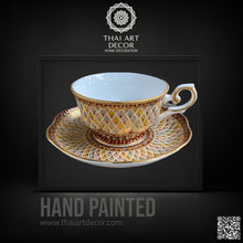 Espresso cup and saucer 90 milliliters Product From Thailand for Gift Souvenirs Original Ceramic Thailand - ALINDA DECOR