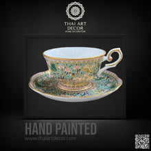 Espresso cup and saucer 90 milliliters Product From Thailand for Gift Souvenirs Original Ceramic Thailand - ALINDA DECOR