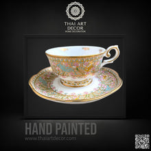 Espresso cup and saucer 90 milliliters Product From Thailand for Gift Souvenirs Original Ceramic Thailand - ALINDA DECOR