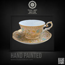 Espresso cup and saucer 90 milliliters Product From Thailand for Gift Souvenirs Original Ceramic Thailand - ALINDA DECOR