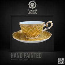 Espresso cup and saucer 90 milliliters Product From Thailand for Gift Souvenirs Original Ceramic Thailand - ALINDA DECOR
