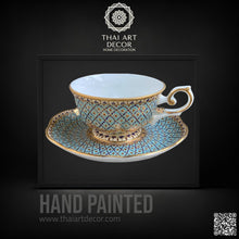 Espresso cup and saucer 90 milliliters Product From Thailand for Gift Souvenirs Original Ceramic Thailand - ALINDA DECOR