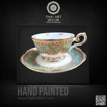 Espresso cup and saucer 90 milliliters Product From Thailand for Gift Souvenirs Original Ceramic Thailand - ALINDA DECOR