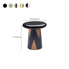 Glam Ceramic Round Pedestal Side Table with Storage in Standard Size Rose Gold - ALINDA DECOR