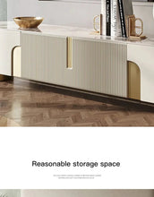 Glass Coffee Table TV Cabinet Rectangle Center Tables White Display Sideboard With Drawers Round Corners Muebles Room Furniture - ALINDA DECOR