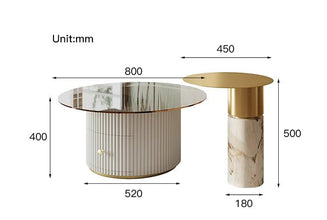 Glass Coffee Table TV Cabinet Rectangle Center Tables White Display Sideboard With Drawers Round Corners Muebles Room Furniture - ALINDA DECOR