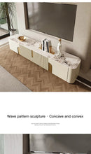 Glass Coffee Table TV Cabinet Rectangle Center Tables White Display Sideboard With Drawers Round Corners Muebles Room Furniture - ALINDA DECOR