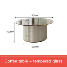 Glass Coffee Table TV Cabinet Rectangle Center Tables White Display Sideboard With Drawers Round Corners Muebles Room Furniture - ALINDA DECOR