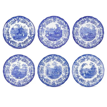 Spode Blue Room Georgian Plates, Set of 6 Assorted Motifs