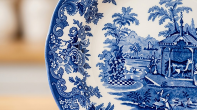 Spode Blue Room Georgian Plates, Set of 6 Assorted Motifs