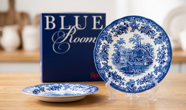 Spode Blue Room Georgian Plates, Set of 6 Assorted Motifs