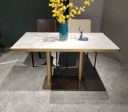 Light Luxury and Simplicity Post - Modern Marble Conference Table - ALINDA DECOR